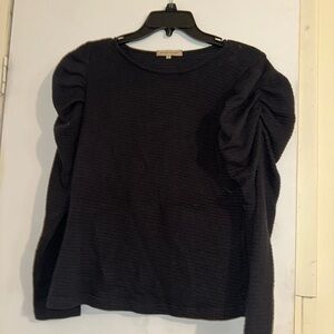 Seven7 Black Puff Sleeve Sweatshirt